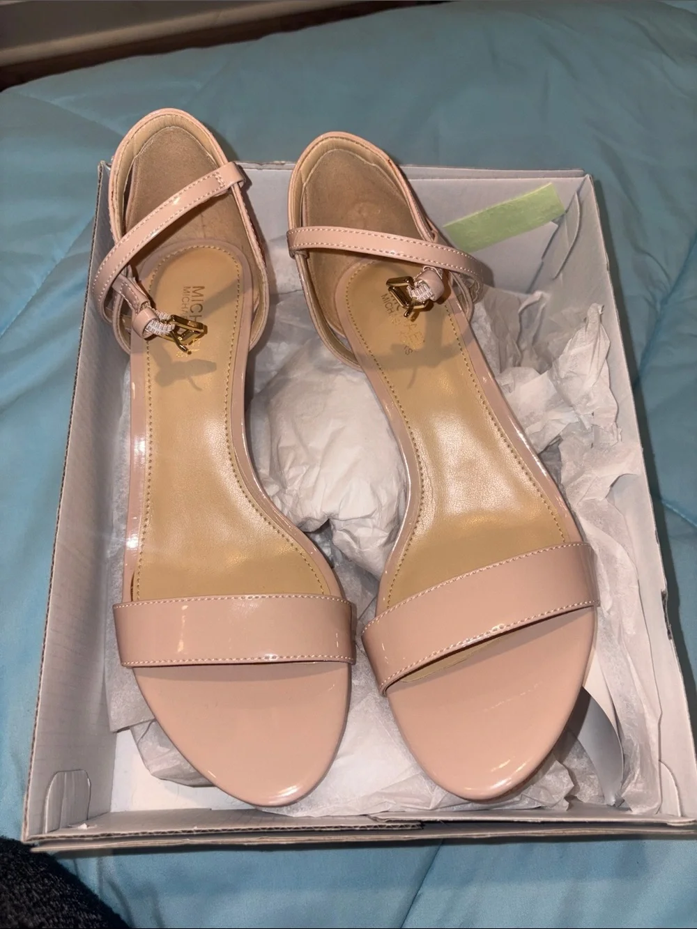 Michael Kors Blush Patent Leather Ankle-Strap Heels
